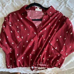 Le Kate Women Poka Dot Crop Blouse